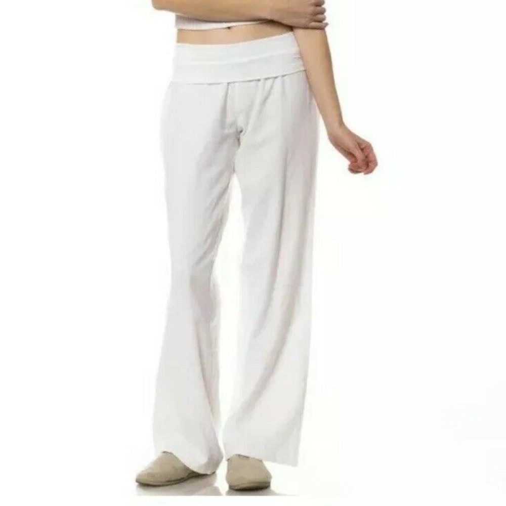Love Tree Fold Over Yoga Waist Wide Leg Linen M - Picture 1 of 8